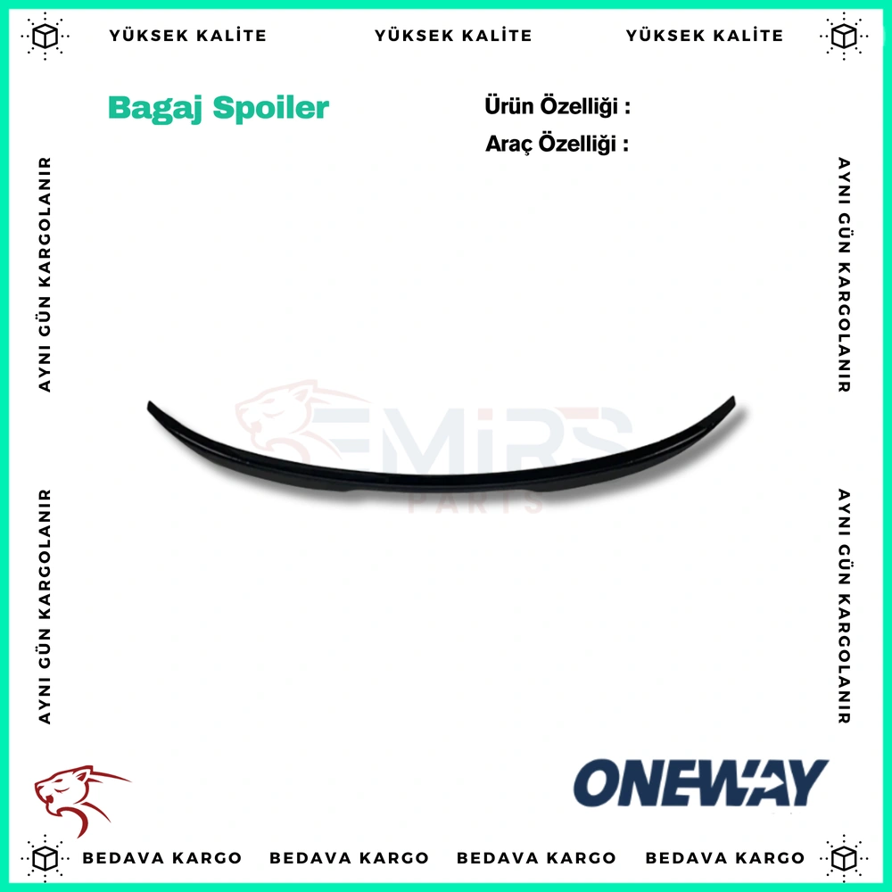 AUDI Q3 Q3 S-Line RSQ3 Sportback F3 2019-2025 Bagaj Spoiler SP20.076 - SP20.076 - Yedek Parça