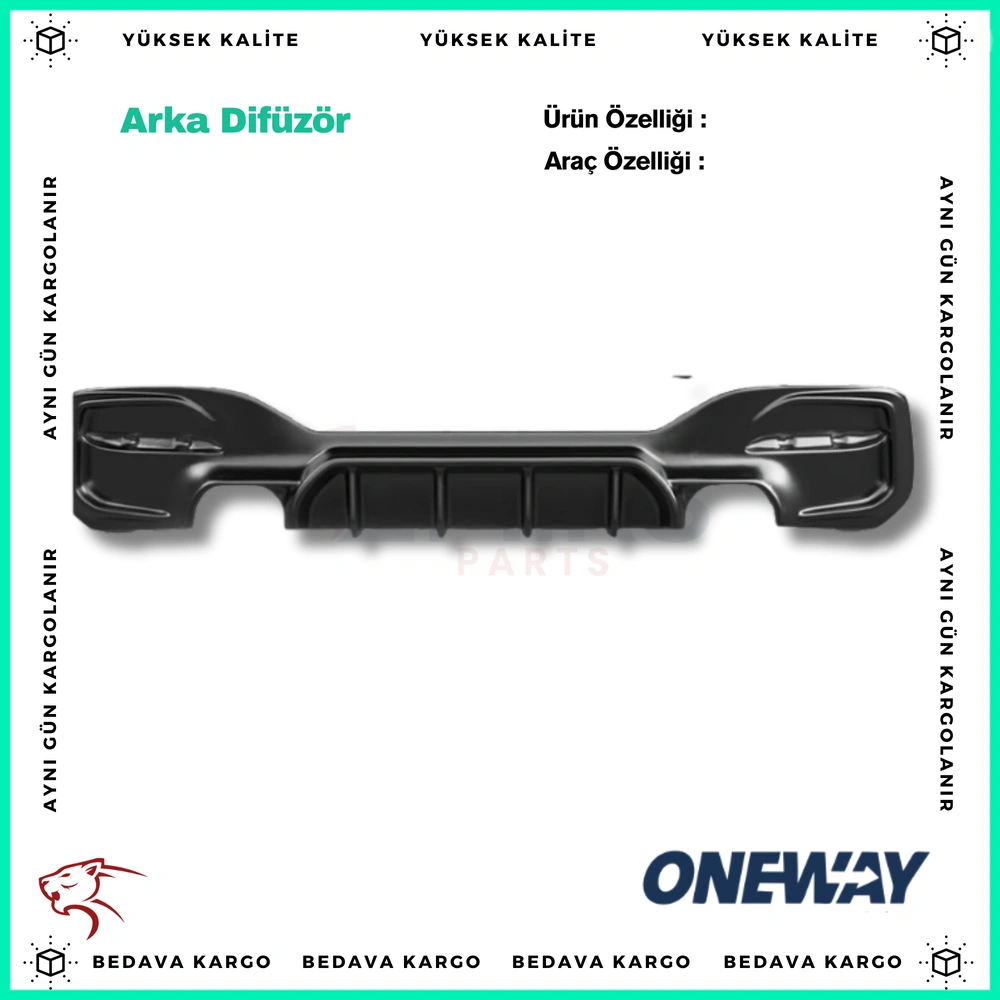 BMW 1 Series F20 / F21 M-Power Makyajli 2015-2019 Arka Difuzor RV21.005 - RV21.005 - Yedek Parça