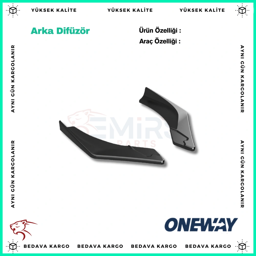 BMW 1 Series F40 M-Pack-M135i 2019-2024 Arka Difuzor RV21.036 - RV21.036 - Yedek Parça
