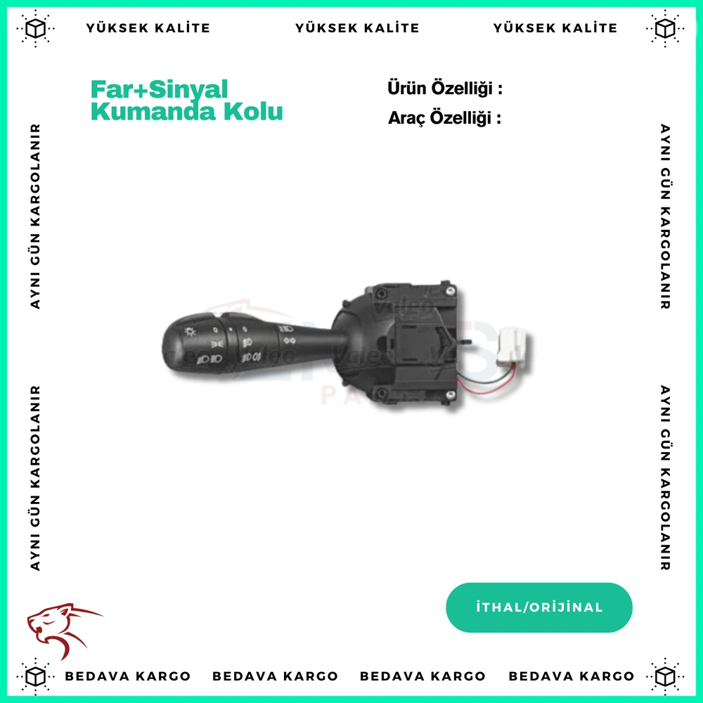 Far+sinyal Kumanda Kolu Renault Clio 4 Trafic 3 Dacia Logan 2 Sandero 2 Lodgy - 255405005R - Yedek Parça
