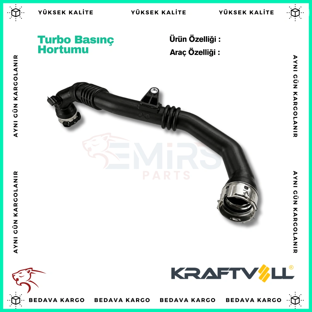 Turbo Basinc Hortumu Renault CLIO IV Dacia Dokker-Lodgy-Logan Ii-Sandero Ii-Duster 1.5 DCI 09=> - 144602282R - Yedek Parça
