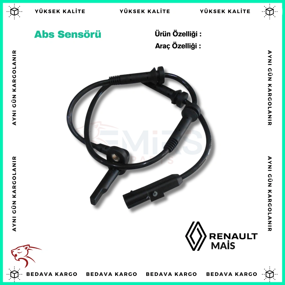 ABS Sensoru On Dacia Lodgy Dokker Renault Clio Symbol Joy - 479104991R - Yedek Parça