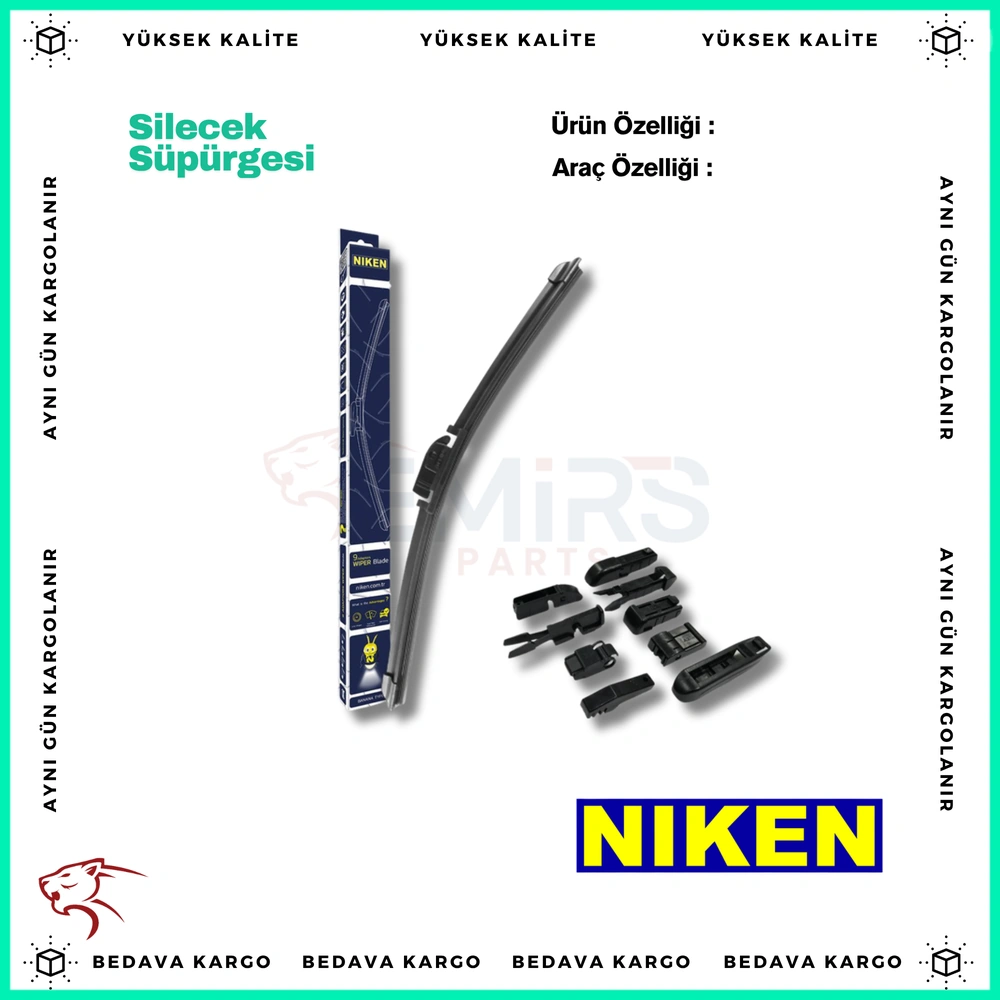 Silecek Supurgesi Muz Tipi 550mm 9 Aparatli - M550A - Yedek Parça