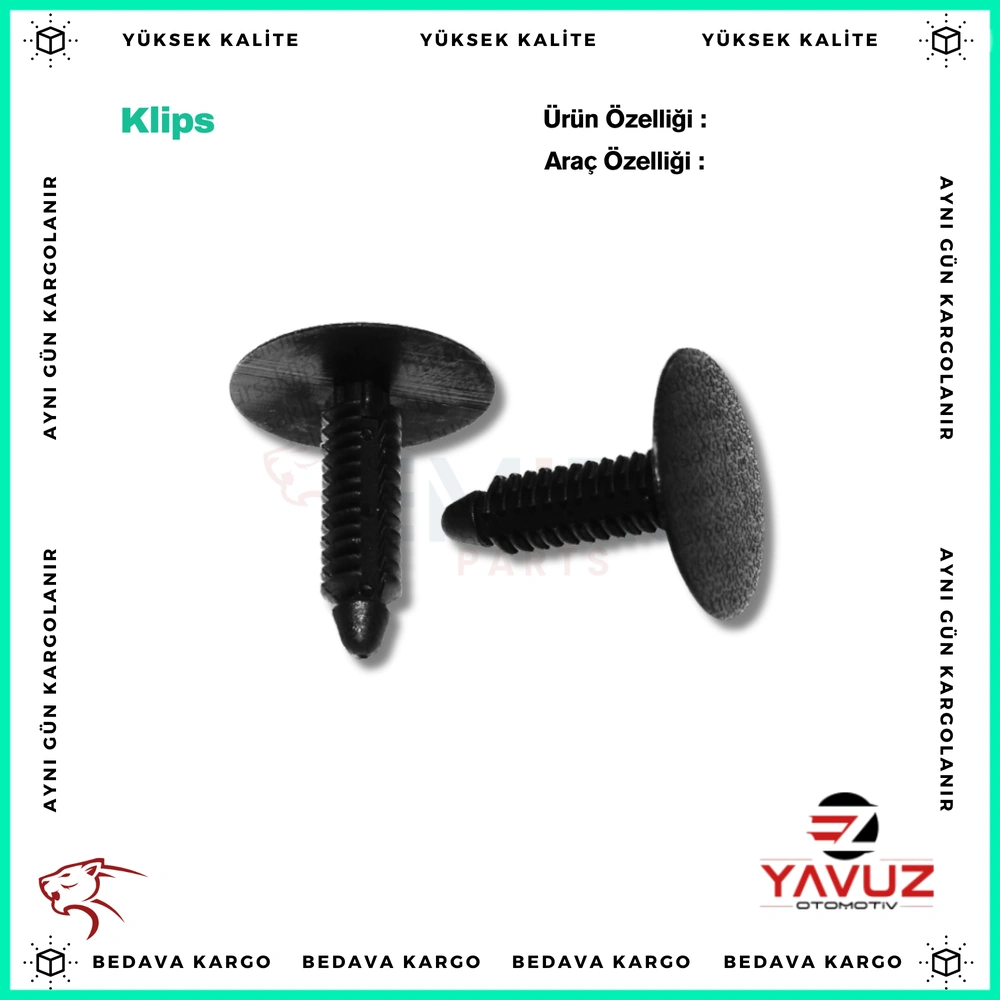 AUDİ,VOLKSWAGEN,SKODA TAVAN KAPLAMA KLİPSİ - 3C0863559 - Yedek Parça