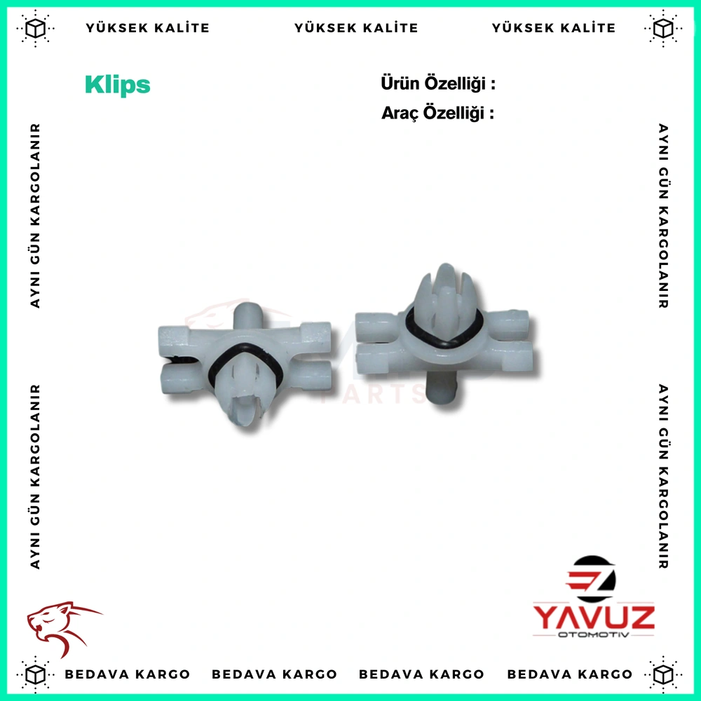 BMW E21,E30,E36,E46,E90,E91,E92 YAN CAM YAĞMUR OLUK KLİPSİ - 51138204858 - Yedek Parça
