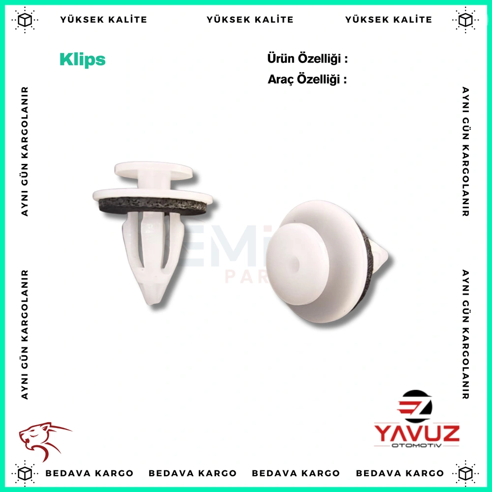 Bmw X5,X6 Marspiyel Klipsi - 51777171002 - Yedek Parça