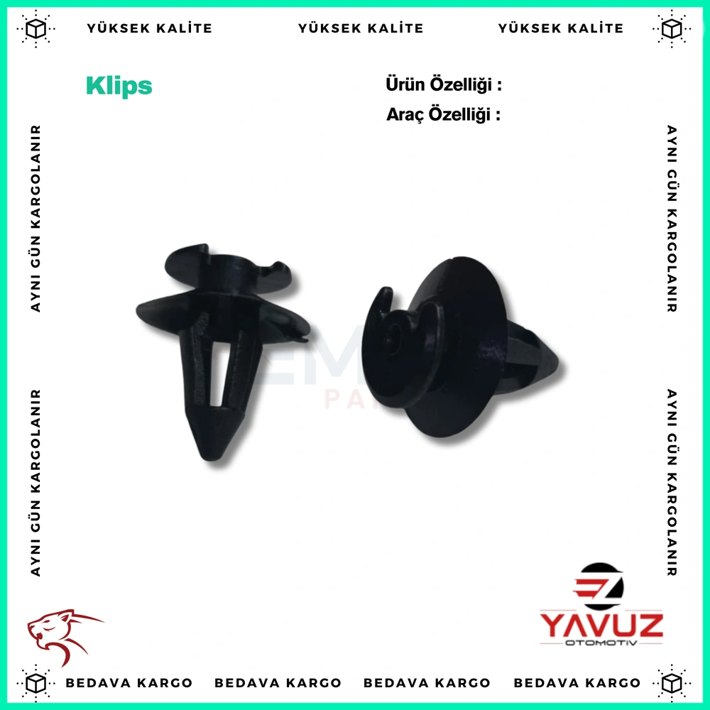BMW,AUDİ,SKODA,SEAT,VOLKSWAGEN KAPI DÖŞEME KLİPSİ - 51411885961 - Yedek Parça