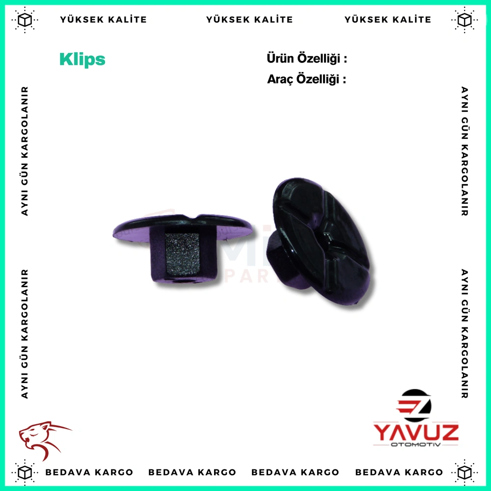 BMW,MERCEDES DAVLUMBAZ,MOTOR İÇ KISIM DÖŞEME VİDA KLİPSİ - 51711958025 - Yedek Parça