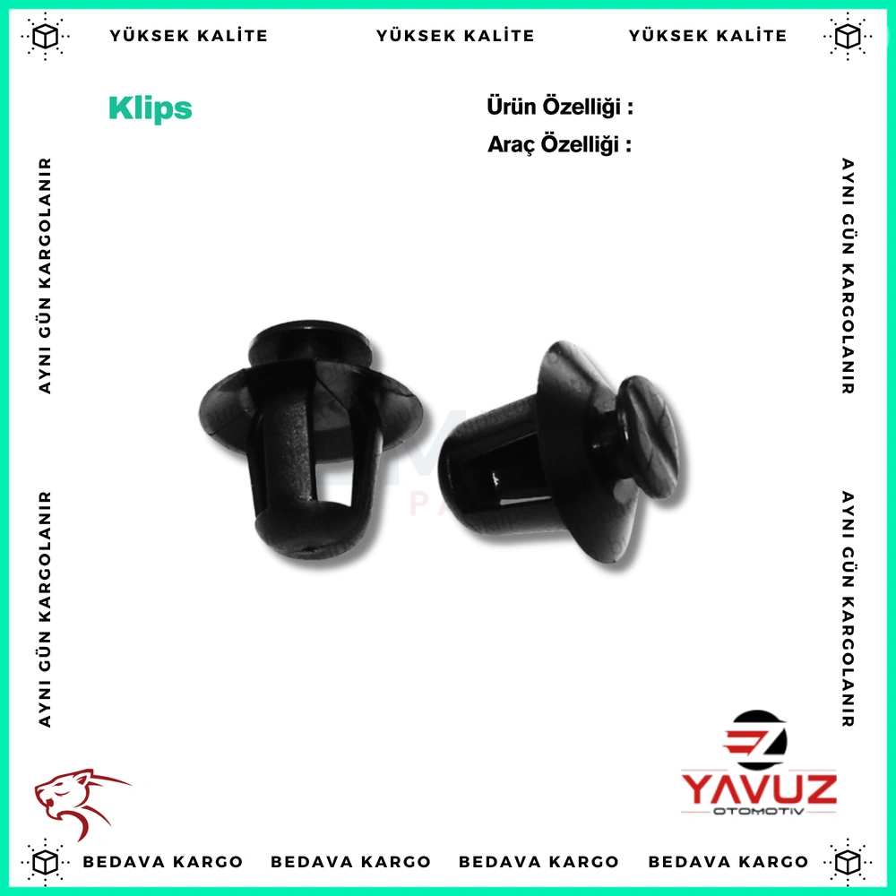 CITROEN BERLİNGO,PEUGEOT 206,PARTNER ÇEVRE BAND KLİPSİ (İNCE) - 856535 - Yedek Parça