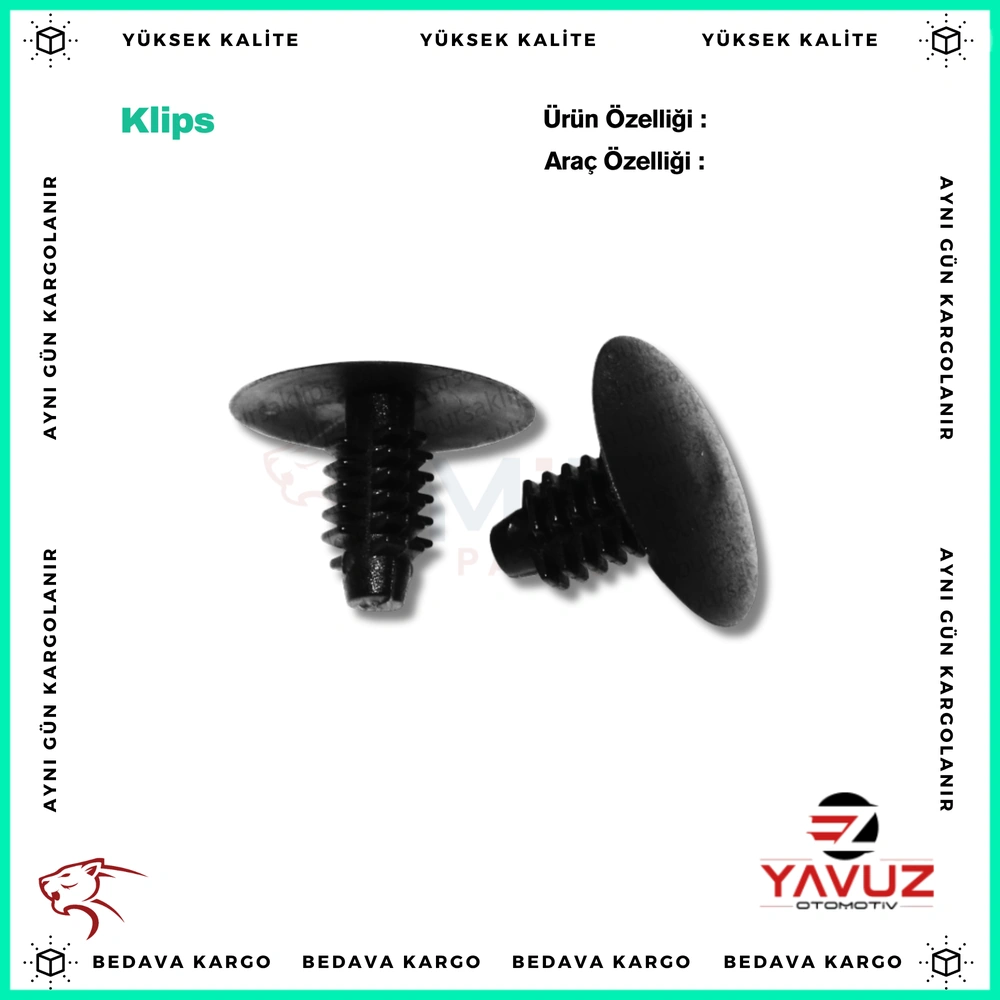 CITROEN C4,C5,PEUGEOT 206,407,408 BAKALİT KLİPSİ (7x20x15) - 82412036 - Yedek Parça