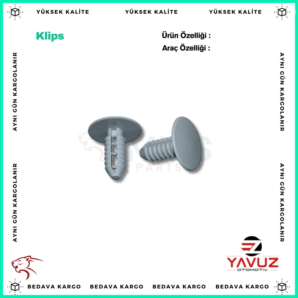 FİAT DUCATO,İVECO İÇ DİZAYN KLİPSİ (GRİ) - 735266009S1604 - Yedek Parça