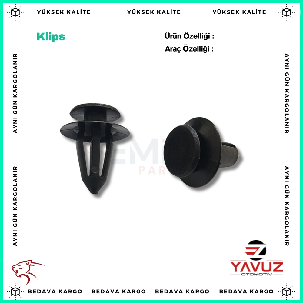 FİAT FİORİNO,PEUGEOT BİPPER,CITROEN NEMO,OPEL KAPI DÖŞEME KLİPSİ - 46835626 - Yedek Parça