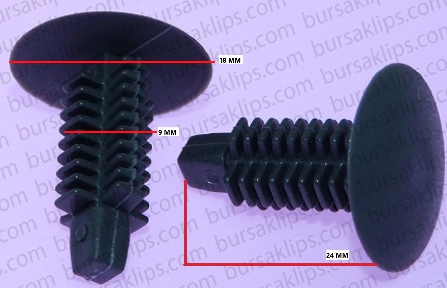 FİAT,İVECO,ÜNİVERSAL DÖŞEME KLİPSİ (GRİ) (9x24x18) - Yedek Parça