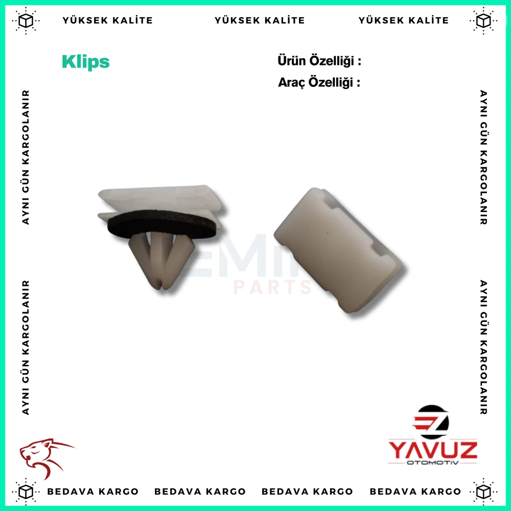 FORD COURİER ÇITA KLİPSİ - W707889S300 - Yedek Parça