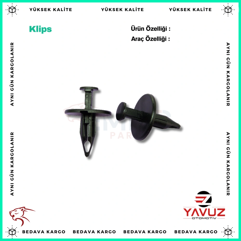 FORD FİESTA,COURİER YM TAMPON DAVLUMBAZ ALT MUHAFAZA KLİPSİ - 1028521 - Yedek Parça