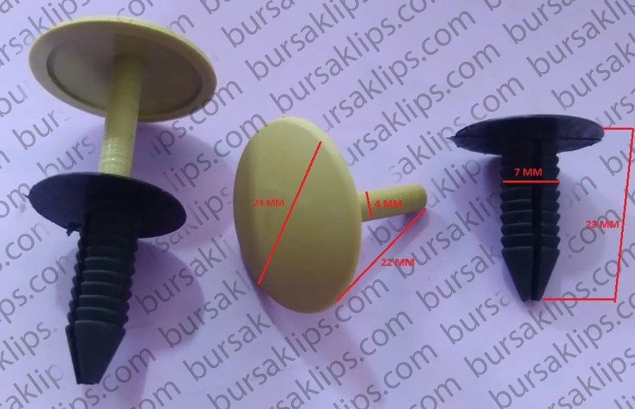 FORD TAVAN DÖŞEME KLİPSİ (KISA)A.KAHVE (Dişi-7x23x18)(Erk-4x22x24) - Yedek Parça