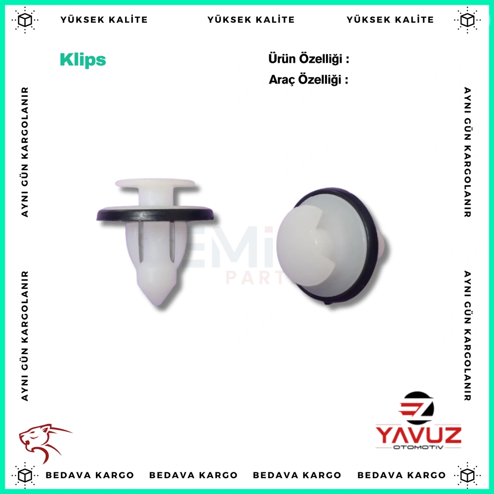 FORD,RENAULT R9,CLİO KAPI DÖŞEME KLİPSİ - W7052545 - Yedek Parça