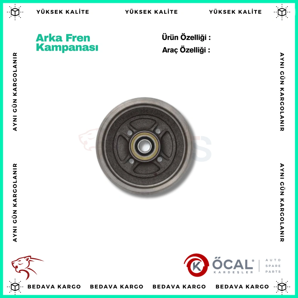 Arka Fren Kampanasi 4 Delik Renault Clio 2 98-05 Megane 2 02-08 Symbol 2 08-12 Dacia Logan 04-12 - 8200243735 - Yedek Parça