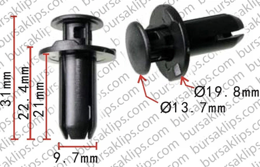 HONDA RLX,ACCORD,CİVİC,CR-V ÇAMURLUK KLİPSİ (9,7x21mm) - 90501SDR003 - Yedek Parça