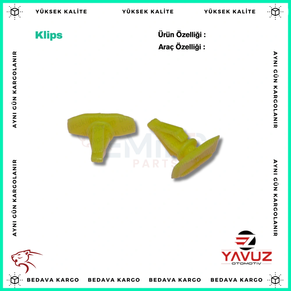 HYUNDAİ,MAZDA TOZ FİTİL KLİPSİ - 8213222100 - Yedek Parça