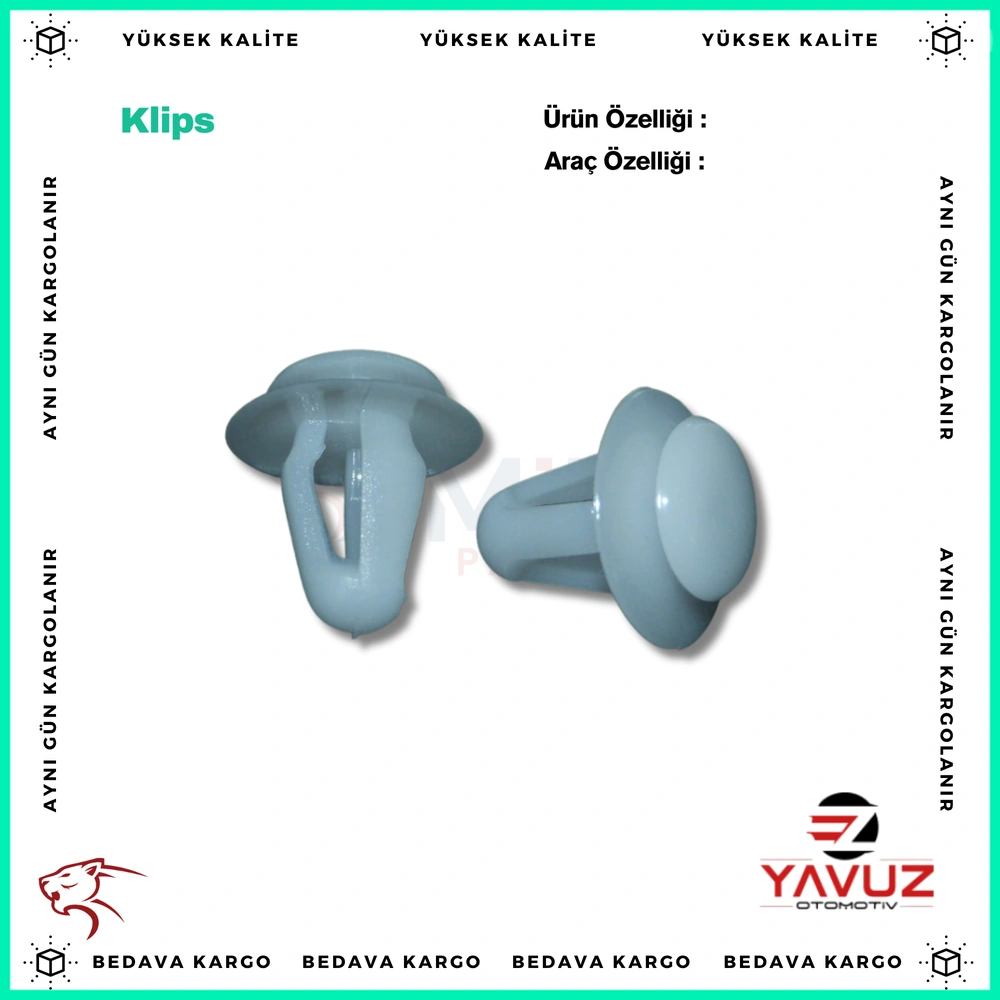 HYUNDAİ,TOYOTA,DAİHATSU KAPI DÖŞEME KLİPSİ - 0940908320 - Yedek Parça