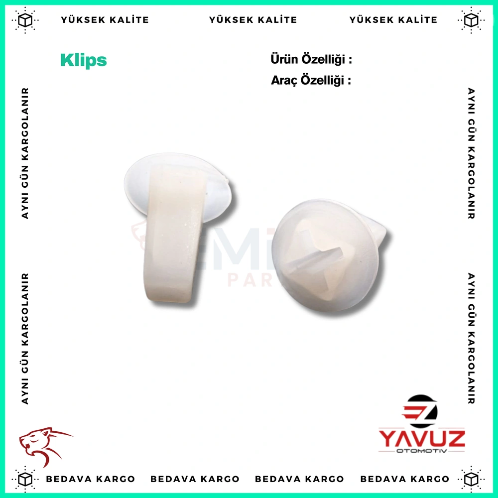 Hyundai-Honda Camurluk Push Tipi Klips - 906726718110M1 - Yedek Parça