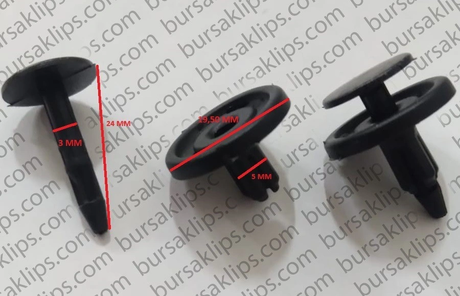 ISUZU İÇ KAPLAMA KLİPSİ ERKEK(24X3MM)DİŞİ(19X5MM) - 8974199681 - Yedek Parça