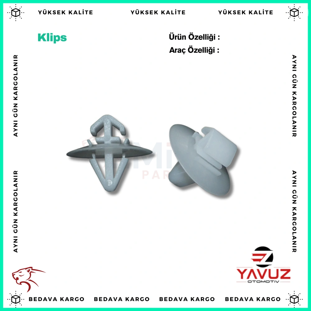 İVECO DAİLY, RENAULT R9 YAN ÇITA KLİPSİ (BEYAZ) - 7703077421 - Yedek Parça