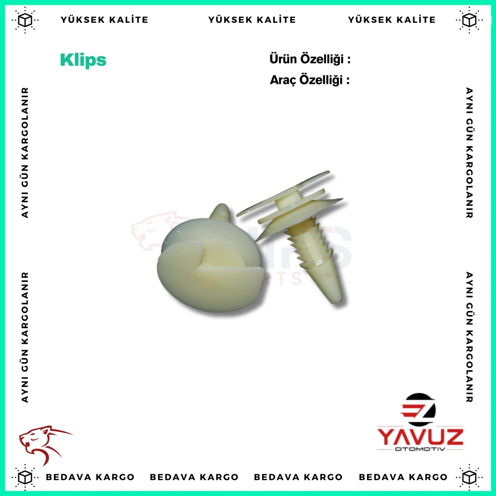 MERCEDES KAPUT İZALATÖR KLİPSİ - 0019880325 - Yedek Parça