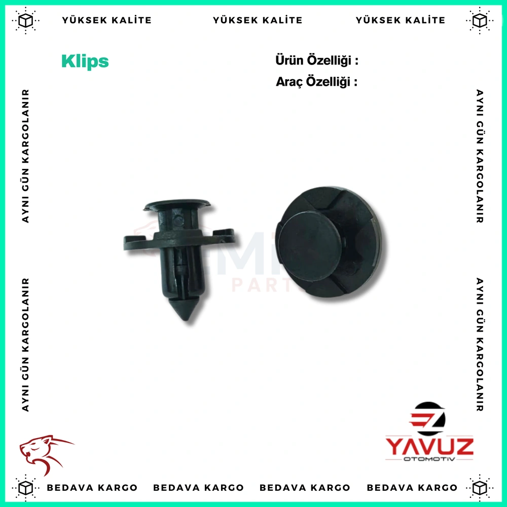 NİSSAN,MİTSUBİSHİ,TOYOTA TAMPON KLİPSİ - 0155309321 - Yedek Parça