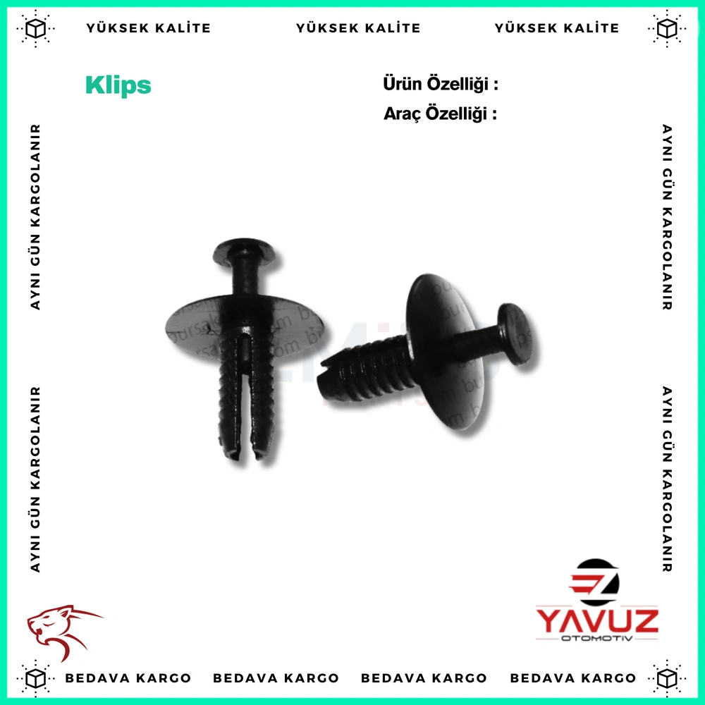 OPEL,BMW TAMPON KLİPSİ - 1400806 - Yedek Parça