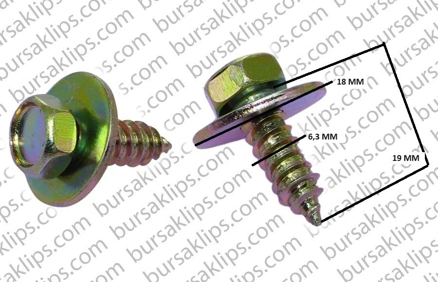 OPEL,FORD,MERCEDES,BMW,VOLKSWAGEN,AUDİ TRİFON VİDA (6,3X19mm) (SARI) - 227336 - Yedek Parça