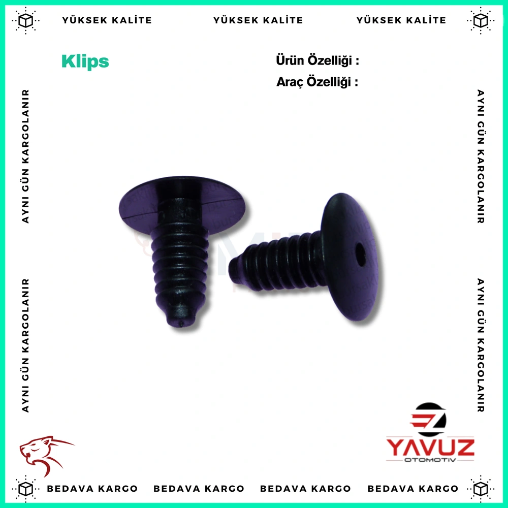 OPEL,VOLKSWAGEN,FORD,RENAULT,PEUGEOT,CITROEN TAMPON ALT BIYIK,MUHTELİF KLİPS - 7703077111 - Yedek Parça
