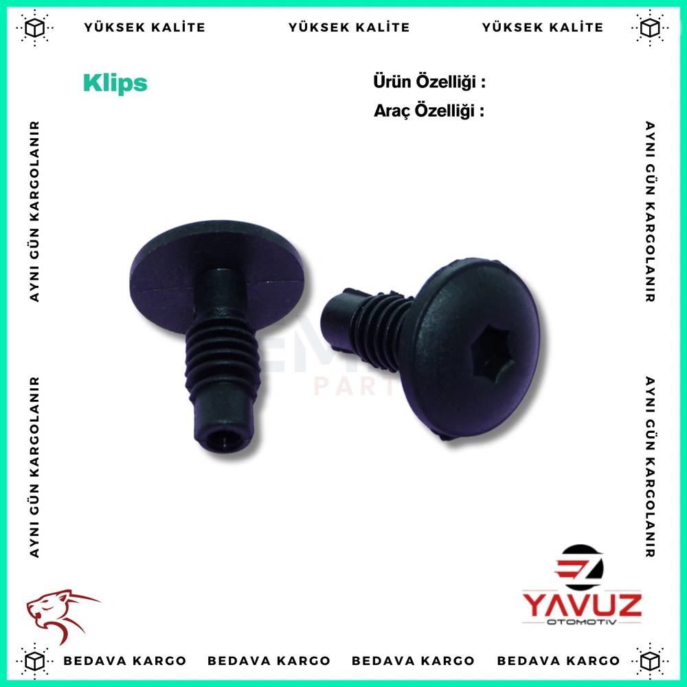 RENAULT MEGANE,KANGOO ARKA TAMPON KLİPSİ - 7700412446 - Yedek Parça