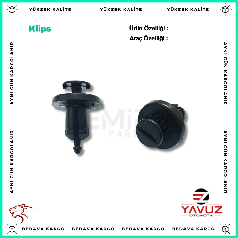 RENAULT,NİSSAN TAMPON PANJUR KLİPSİ - 7703072360 - Yedek Parça