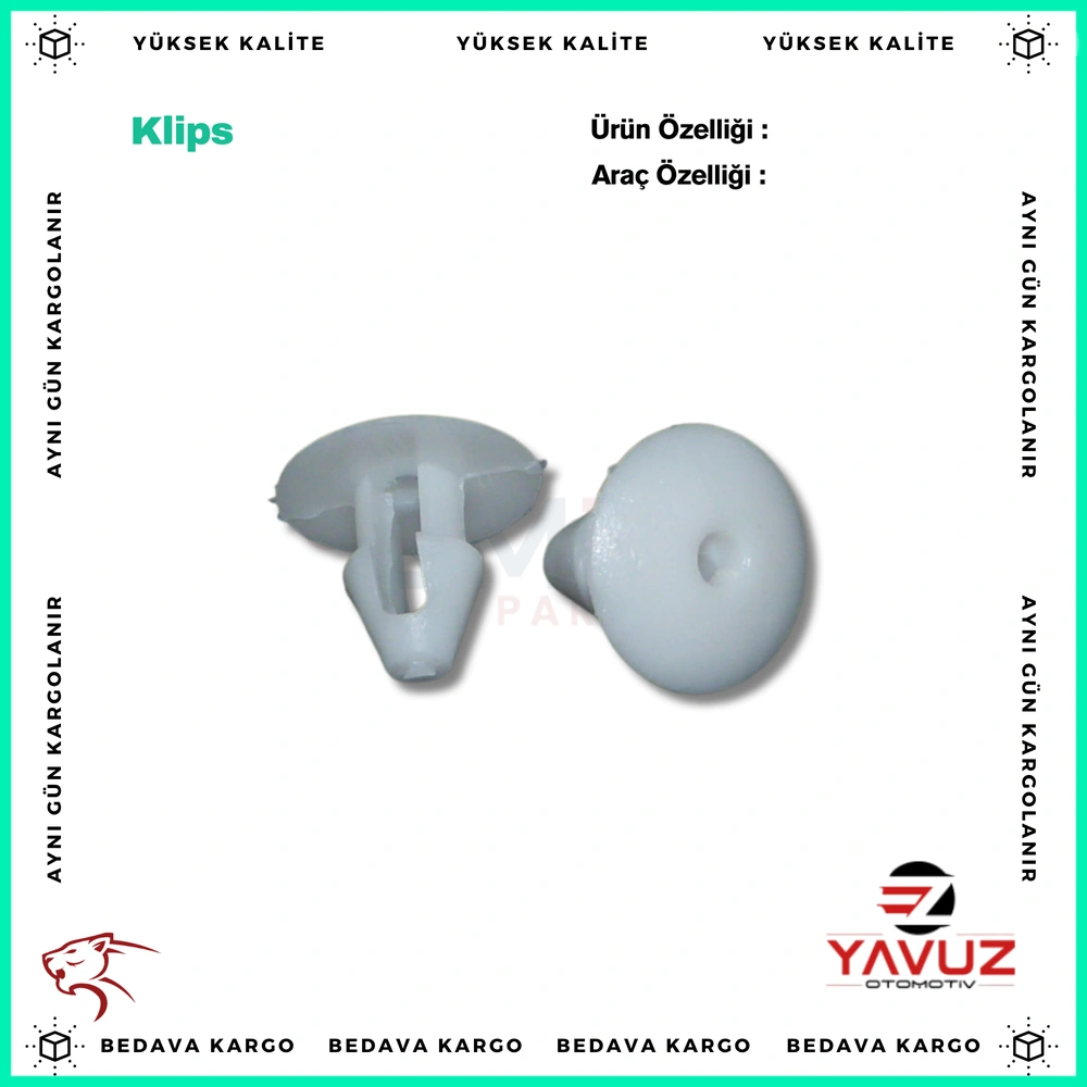 TOFAŞ DOĞAN,KARTAL,ŞAHİN TOZ KLİPSİ BEYAZ - 4368201 - Yedek Parça