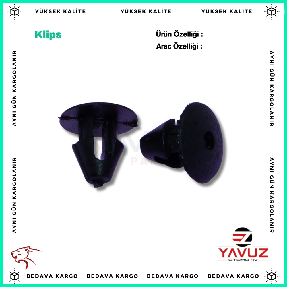 TOFAŞ TOZ KLİPSİ (BÜYÜK) SİYAH - 85055148 - Yedek Parça