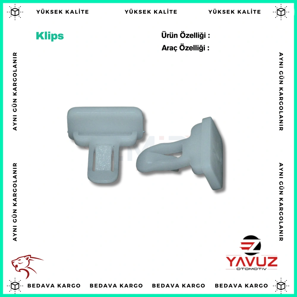 TOYOTA ÖN,ARKA SPOİLER KLİPSİ (BÜYÜK) - 7685310010 - Yedek Parça