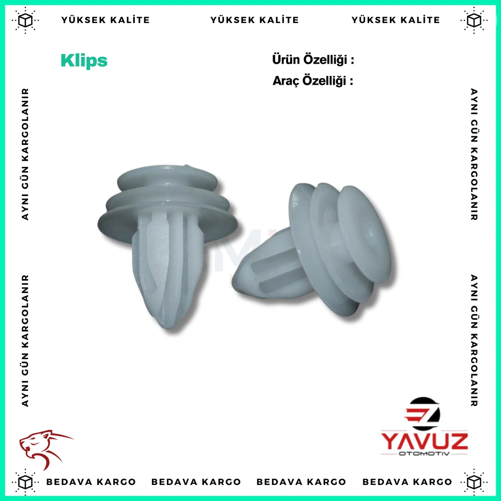 TOYOTA,HONDA,RENAULT,PEUGEOT KAPI DÖŞEME KLİPSİ - 9046710188 - Yedek Parça