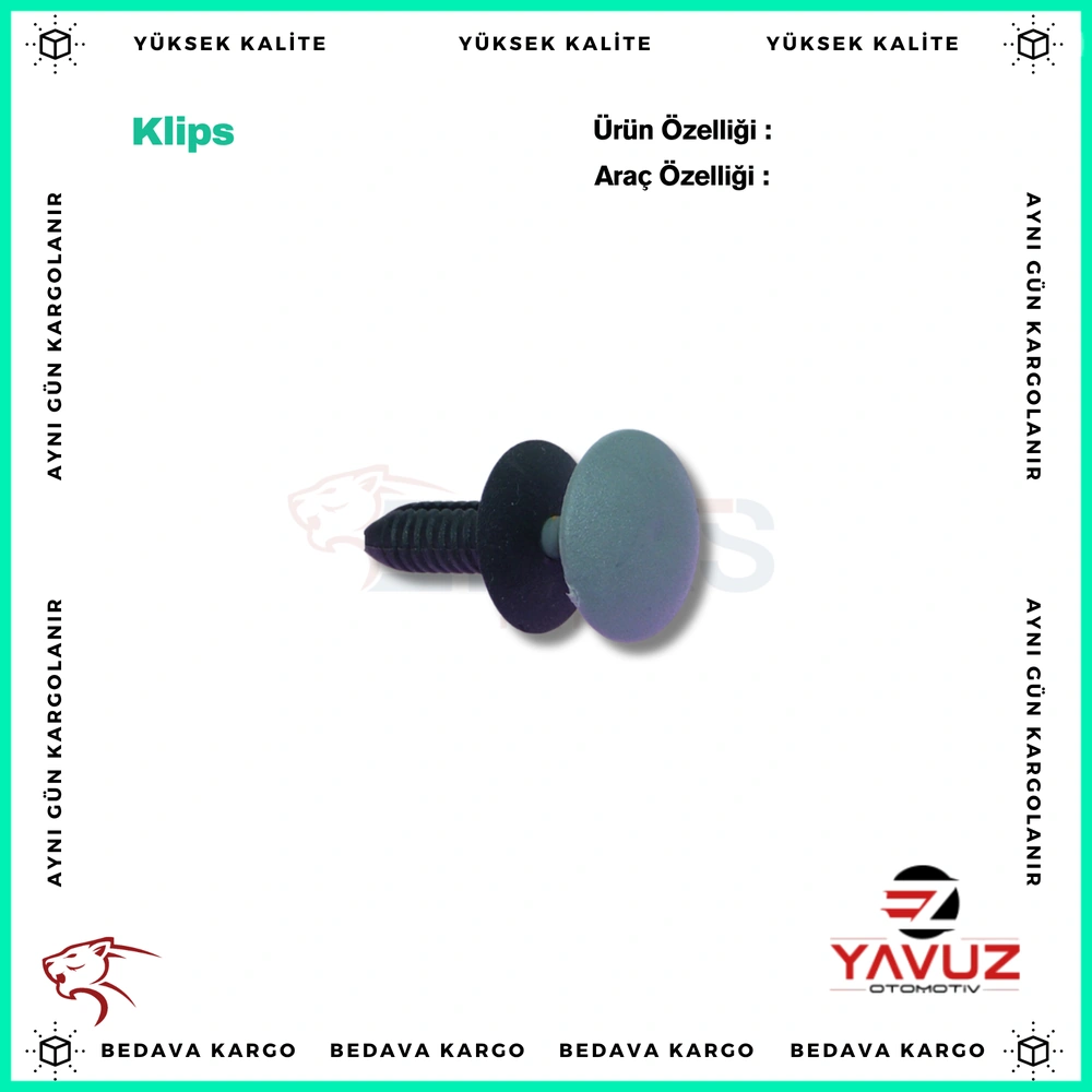 ÜNİVERSAL İÇ DÖŞEME,TAVAN KLİPSİ (TAKIM) (ERKEK 19,5x4mm-DİŞİ 18x7x21mm) - E866076SFAN - Yedek Parça