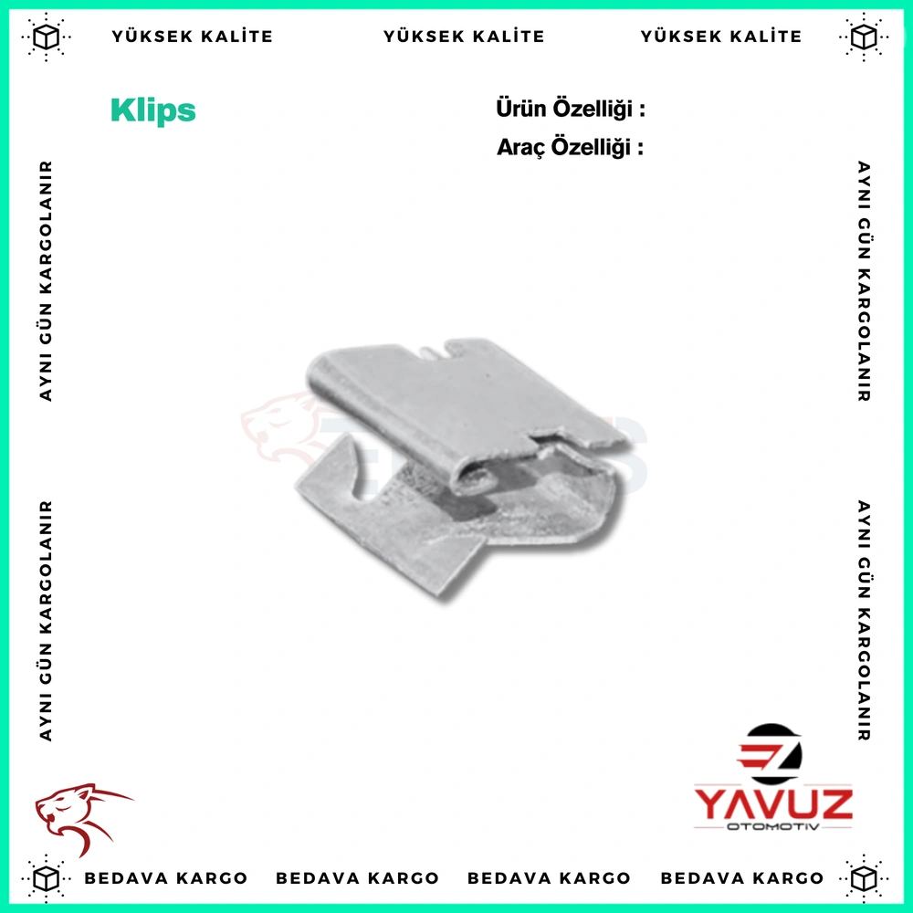 ÜNİVERSAL METAL S KOLTUK KLİPSİ - 052336005 - Yedek Parça