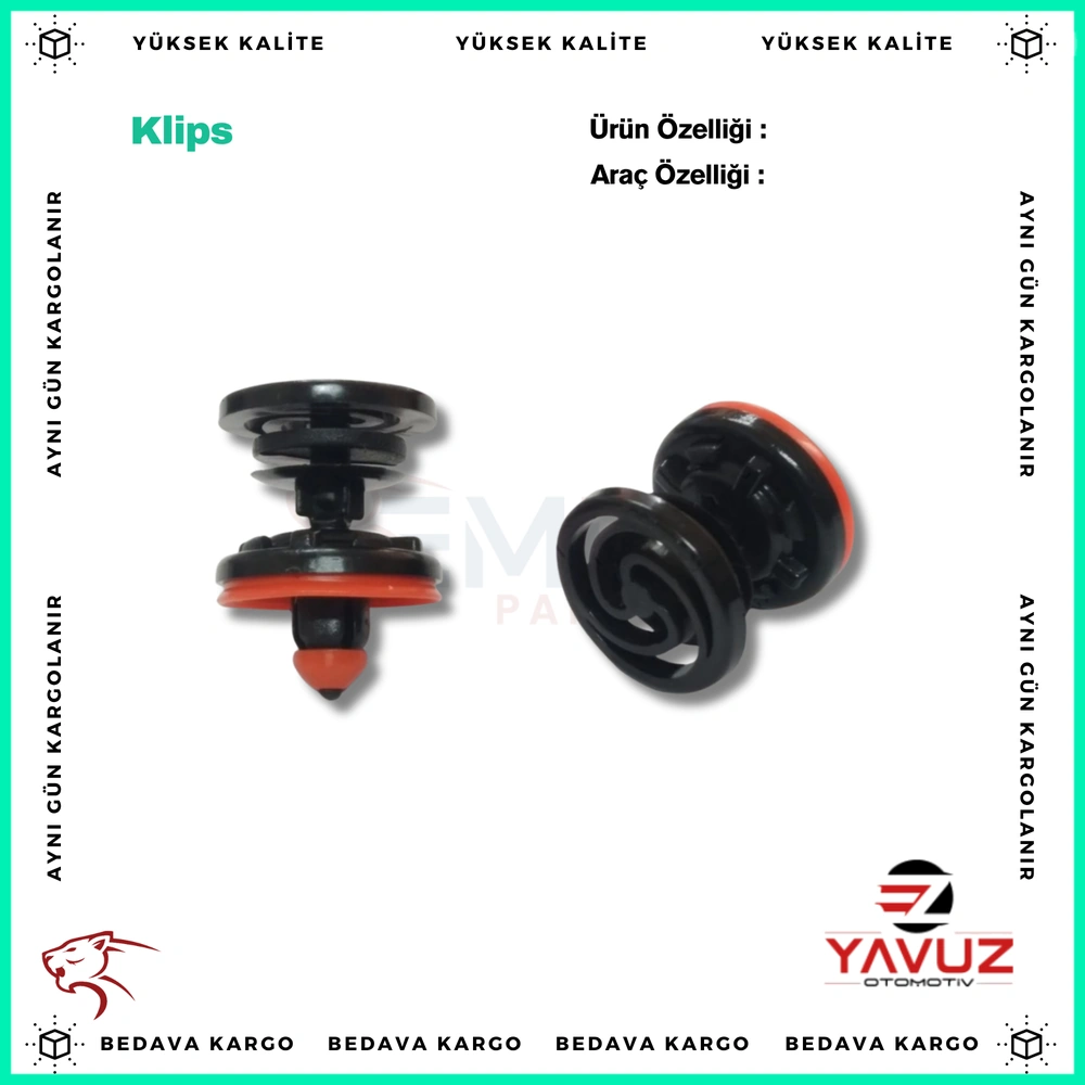 VOLKSWAGEN CADDY,GOLF 6,T5,PASSAT,AUDİ A4,A5,Q5,Q7,VOLVO KAPI DÖŞEME KLİPS - 7L6868243 - Yedek Parça