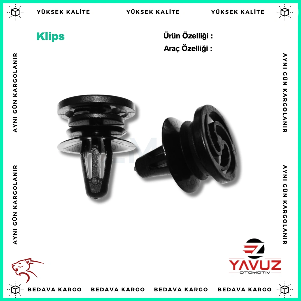 VOLKSWAGEN TOUREG,SKODA FABİA,SEAT İBİZA,CORDOBA KAPI DÖŞEME KLİPSİ - 6K0868243 - Yedek Parça