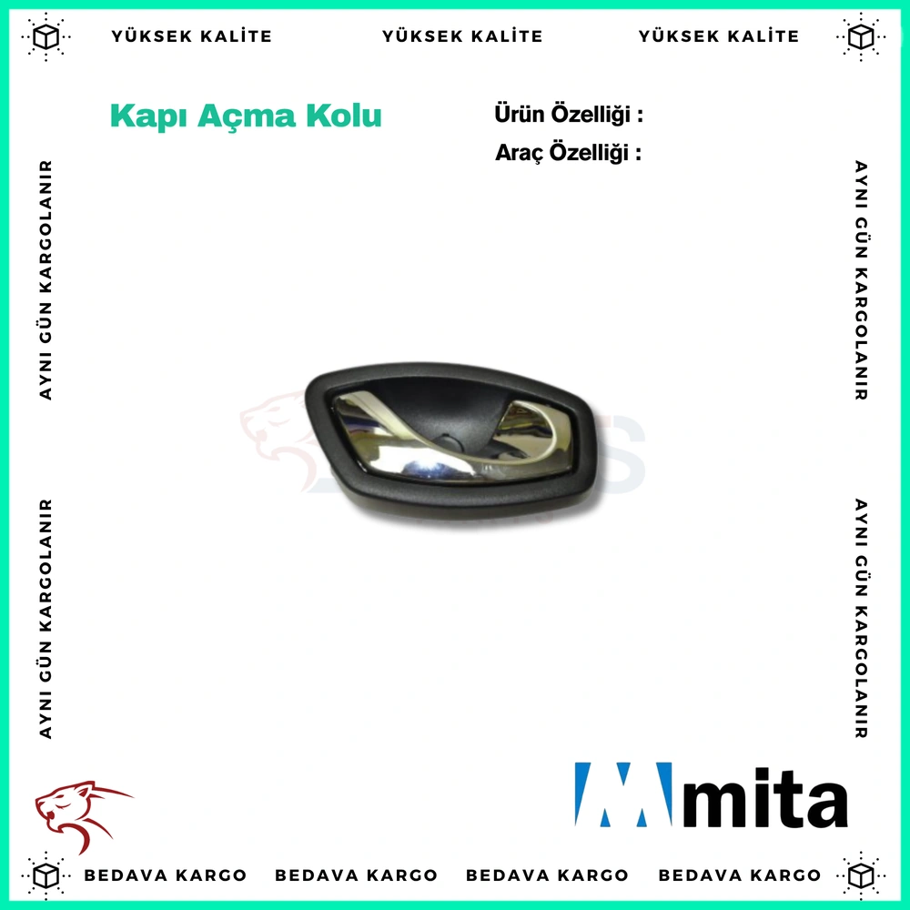 Kapi Ic Acma Kolu Sol Krom Renault Clio 4 Fluence 09- - 826733790R - Yedek Parça