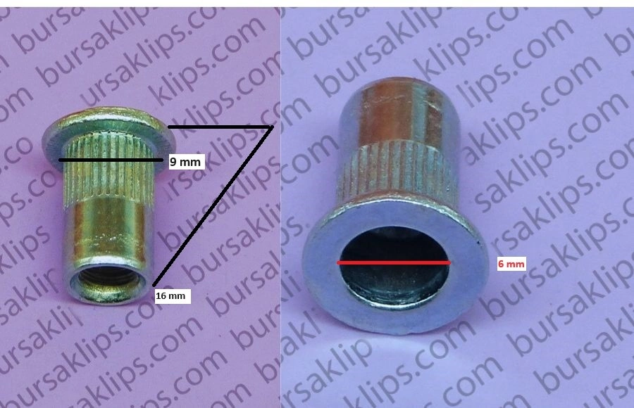 FİAT PERÇİN SOMUN KENDİNDEN PULLU YUVARLAK TIRTIKLI ( M6 ) - 46417286 - Yedek Parça