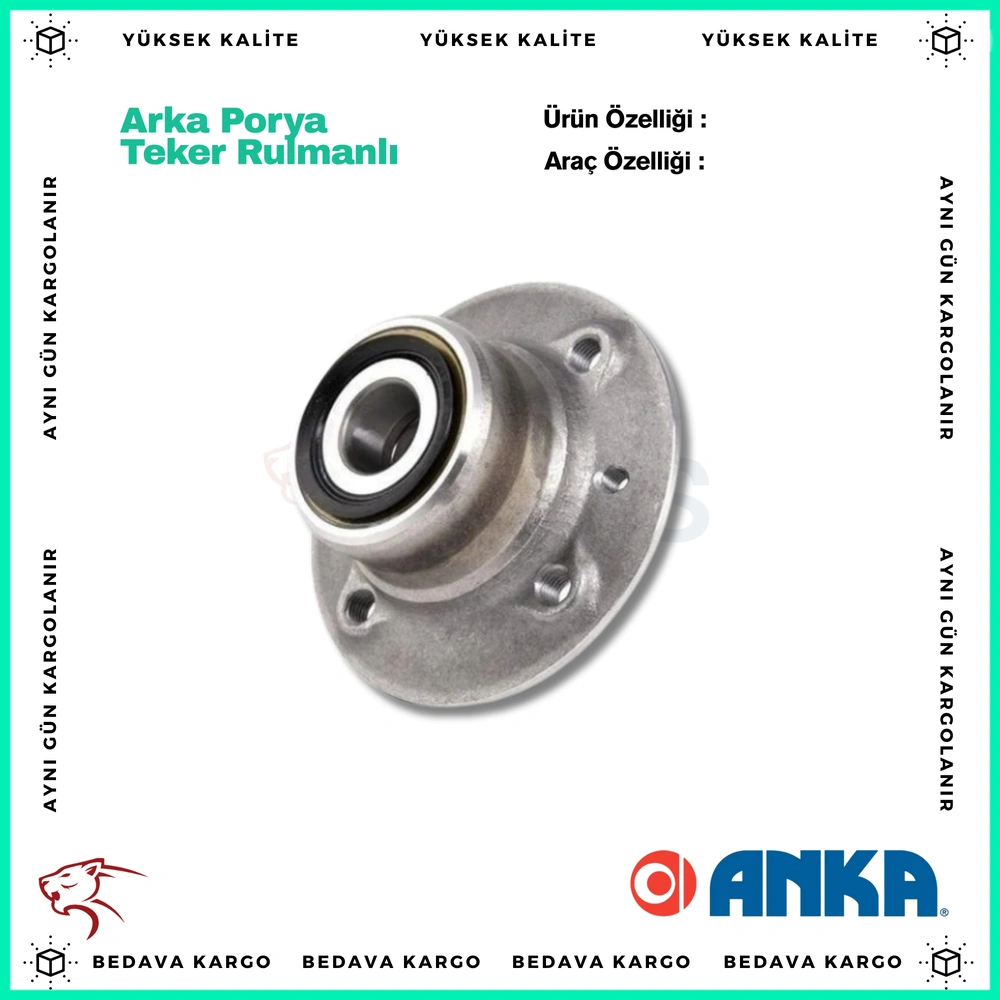 Arka Porya Teker Rulmanli Renault Kangoo 1.5 1.9 DCI 01- Abssiz - 7701204667 - Yedek Parça