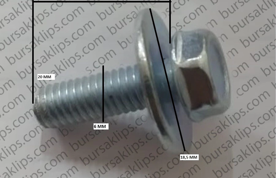 MERCEDES PULLU CİVATA BEYAZ (M6x20mm) - Yedek Parça