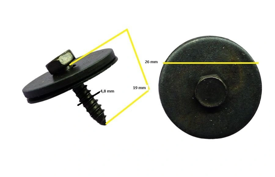 MERCEDES TRİFON VİDA (4,8x19mm) (SİYAH) - Yedek Parça