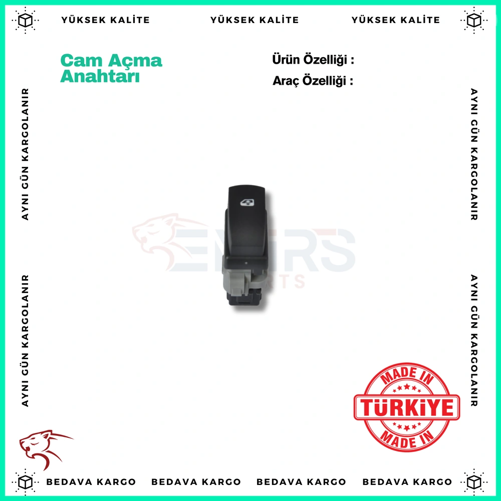 Cam Acma Anahtari Arka Renault Megane 3 Fluence Talisman Latitude - 254210001R - Yedek Parça