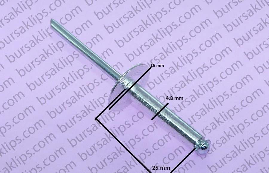 ÜNİVERSAL ALÜMİNYUM PERÇİN (AHTAPOT) (4.8x25x16) - Yedek Parça